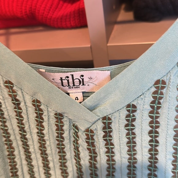 Tibi sage spaghetti strap side zipper pleated embellished maxi dress size 4 - Picture 2 of 3